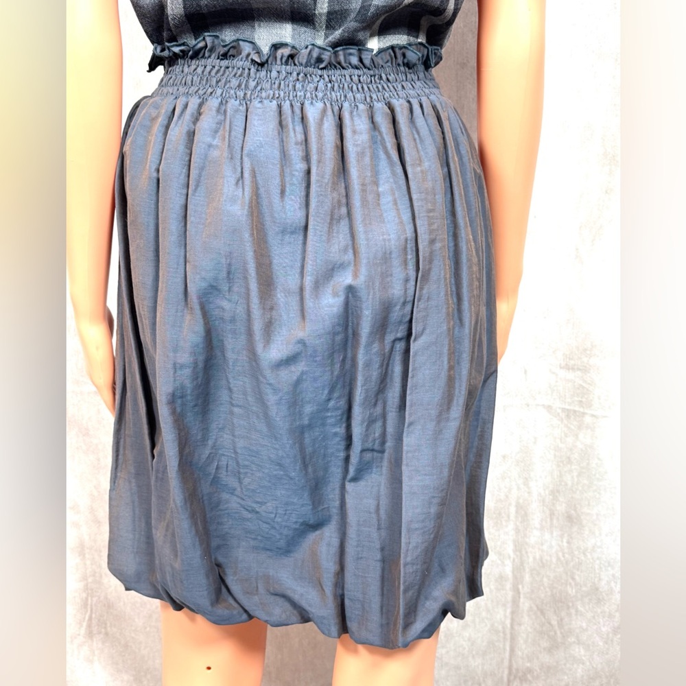 NWT - Gray Knee-Length Bubble Skirt with Smocked Details